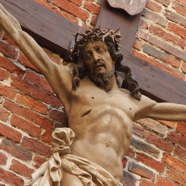 Heilige Kruis Met Gekruisigde Jezus Christus Details — Stockfoto