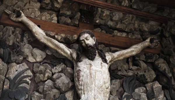 Crucifixion Jesus Christ Symbol Resurrection Immortality Human Soul Old Wooden — Stock Photo, Image