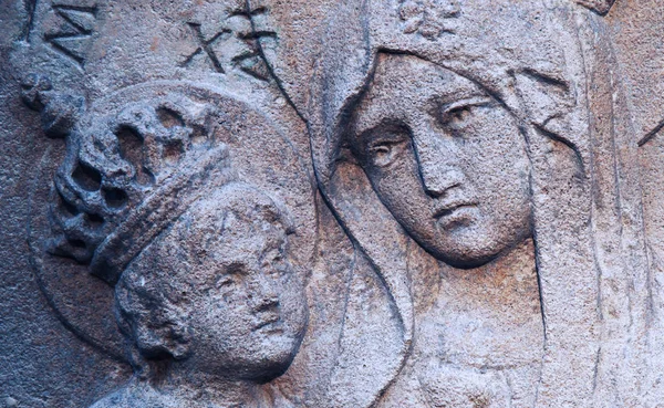 Estatua Virgen María Con Niño Jesucristo Sus Brazos — Foto de Stock