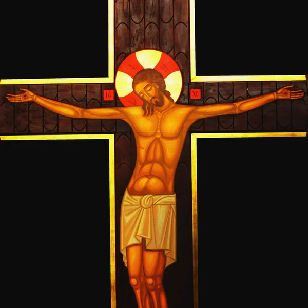 钉在十字架上的耶稣基督是神的爱的象征 — 图库照片