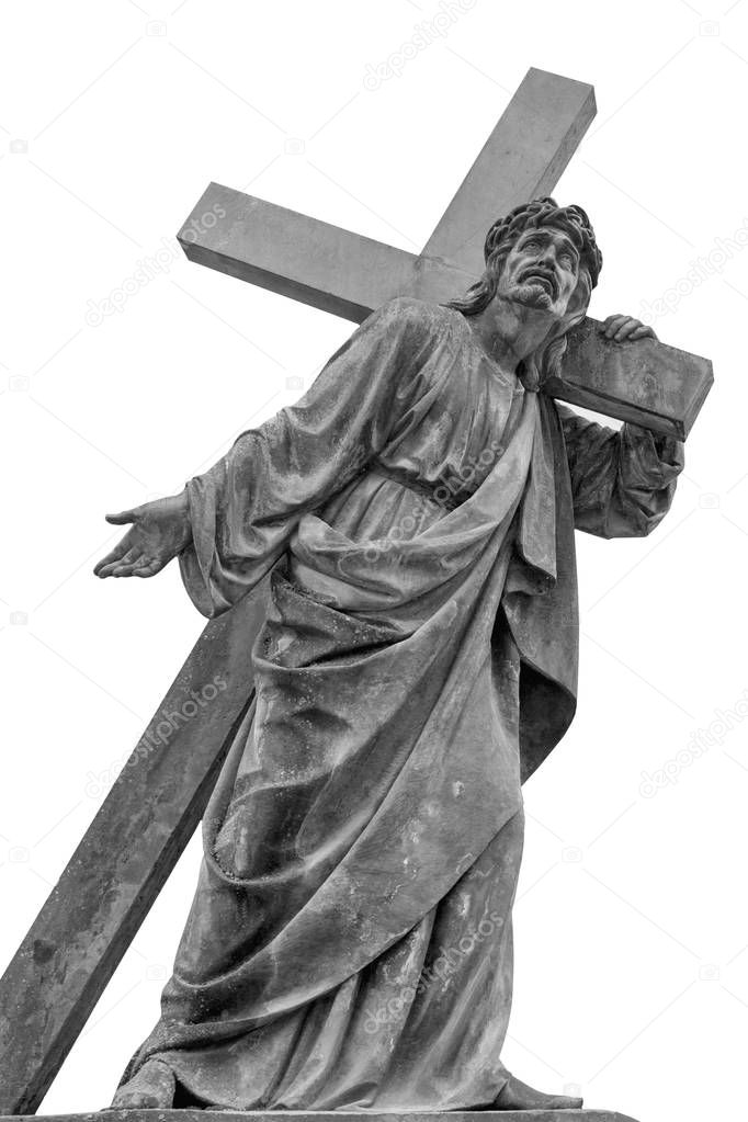 Ancient statue crucifixion of Jesus Christ.