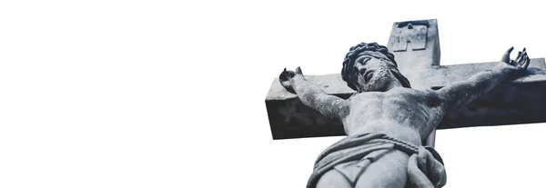 Mesih Istırabı Ölümü Antik Taş Heykelin Altından Bak Nanç Din — Stok fotoğraf