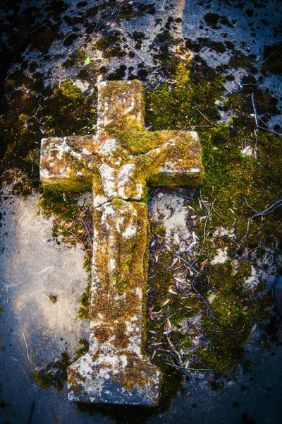 Crucifixion Jesus Christ Gray Stone Slab Unique Very Old Dirty — Stock Photo, Image