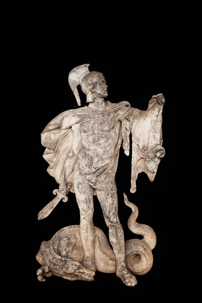 古希腊神话中英雄杰森的古老雕像 他是信使神赫尔墨斯的孙子 也是美狄亚的丈夫 杰森也拥有金羊毛 — 图库照片