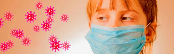 Stop Het Virus Epidemische Ziekten Portret Van Een Schattig Klein — Stockfoto