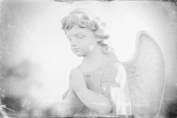 Retro Imagem Estilo Uma Estátua Antiga Anjo Imagem Horizontal — Fotografia de Stock