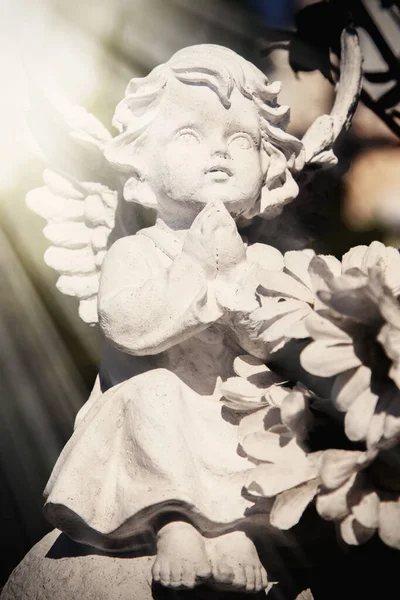 Figure Praying Angel Ancient Beautiful Statue — Stock Photo, Image