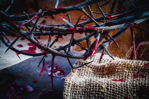 Coroa Espinhos Como Símbolo Morte Ressurreição Jesus Cristo — Fotografia de Stock