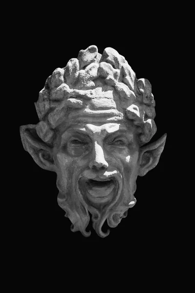 Fragmento Antigua Estatua Pan Faunus Mitología Romana Dios Salvaje Naturaleza —  Fotos de Stock