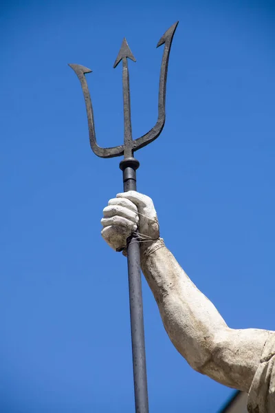 Dieu Puissant Mer Des Océans Neptune Poséidon Fragment Une Statue — Photo