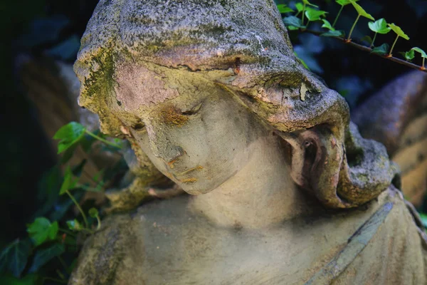 Close Antique Statue Angel Wings — Stock Photo, Image