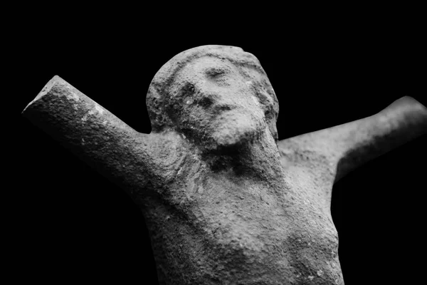 Crocifissione Gesù Cristo Statua Antica Pietra Concetto Religioso — Foto Stock