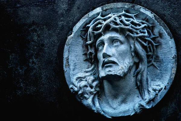 Gesù Cristo Una Corona Spine Frammento Antica Statua — Foto Stock