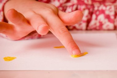 Renkli eller ve parmaklarla boyama işlemini kapat. 