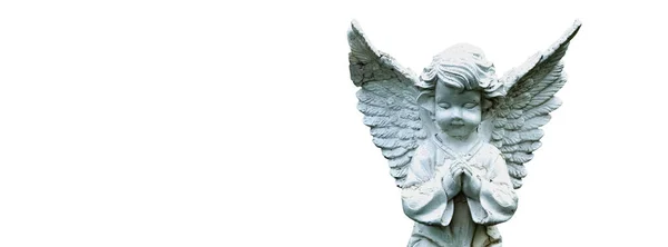 Ancient Statue Little Angel Symbol Guards Children Love Faith Hope — Stock Photo, Image