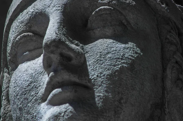 Feche Deusa Hera Irmã Esposa Zeus Fragmento Estátua Antiga Foco — Fotografia de Stock