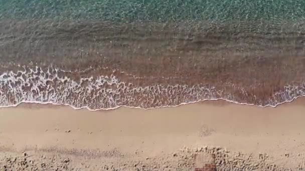 Aerial Top View Beach Summer Time Morning — Stock Video