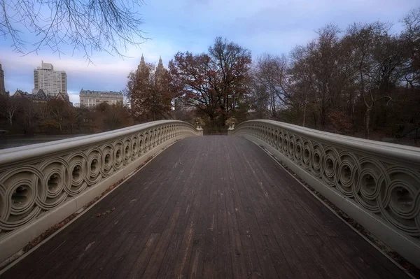 Bow Bridge Mattino Presto Situato Central Park New York Attraversando — Foto Stock