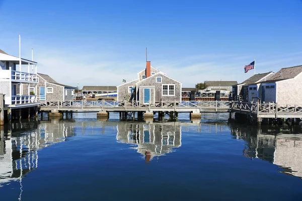 Sessiz ve sakin sabah liman evde Nantucket Adası
