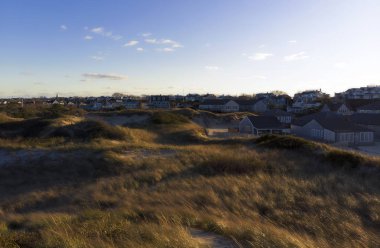Nantucket Adası, Massachusetts'yukarıdan, günbatımı güzel havadan görünümü