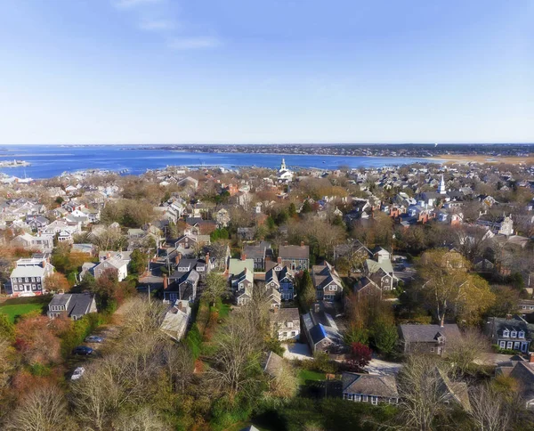 Bela Vista Aérea Cima Pôr Sol Ilha Nantucket Massachusetts — Fotografia de Stock