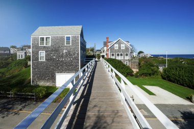 Sconset güneş saati House, ünlü turistik ve Landmark Nantucket Adası