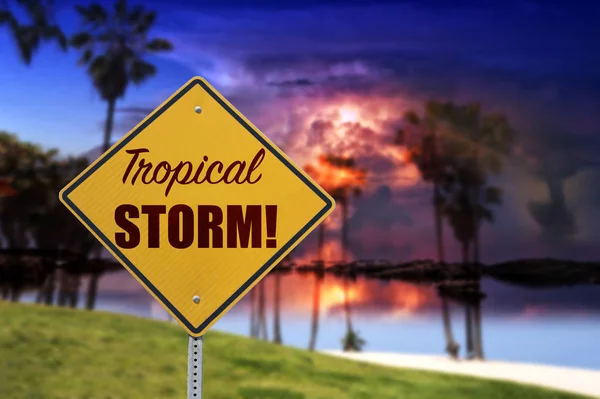 Tropical Storm Sign — Fotografie, imagine de stoc