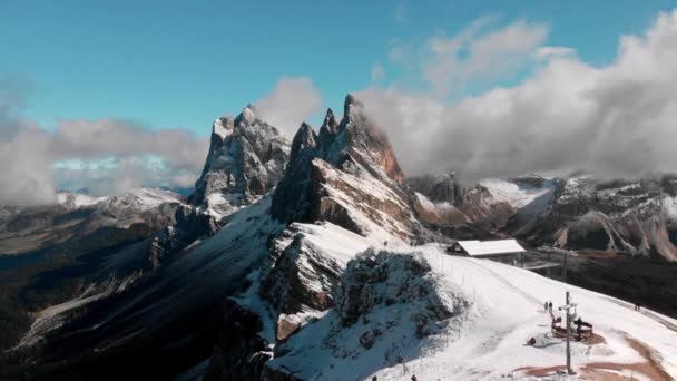 Vista Aérea Sobre Parque Nacional Tre Cime Lavaredo Dolomiti Italiano — Vídeo de Stock