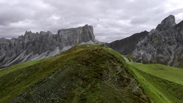 Légi Kilátás Passo Giau Ősszel Dolomitok Olaszország Festői Olasz Dolomitok — Stock videók