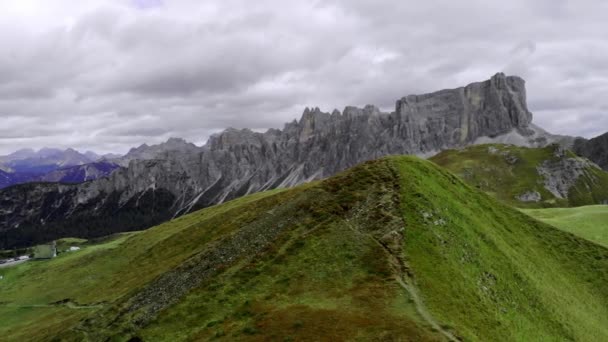 Veduta Aerea Del Passo Giau Autunno Dolomiti Italia Pittoresche Dolomiti — Video Stock