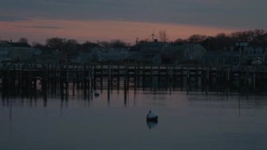 4K Nantucket Kasabası, Nantucket Adası, Cape Cod 'un ünlü turistik merkezi ve dönüm noktası.