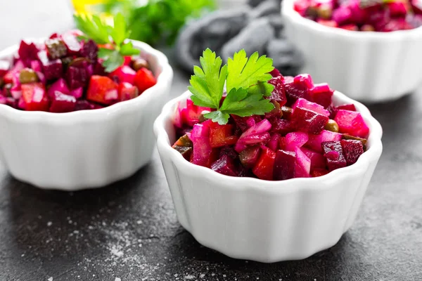 Bieten Salade Groente Salade Met Gekookte Bieten Rode Biet Salade — Stockfoto