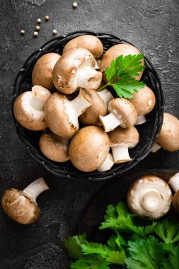 Mantar. Taze mantar sepeti