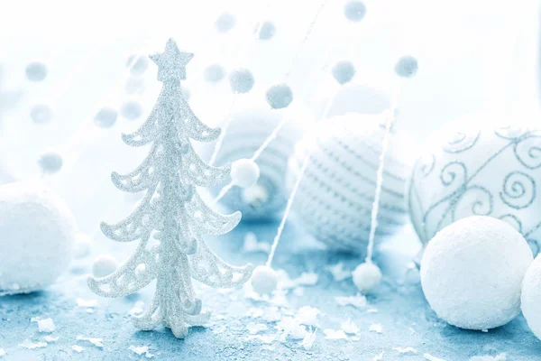 Christmas Decorations Frosty Background Festive Card Christmas Decorations — Stock Photo, Image