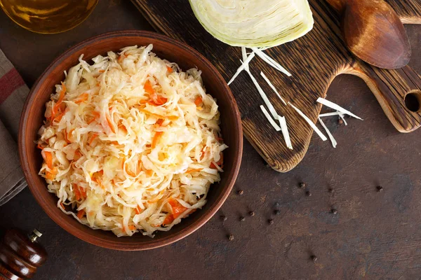 Sauerkraut Chopped Cabbage Pickled Brine — Stock Photo, Image