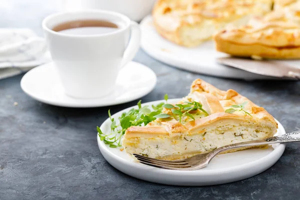 Torta Com Queijo Mole Salgado Verduras — Fotografia de Stock