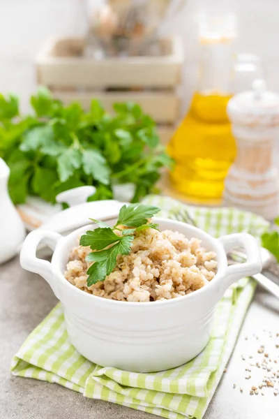 Porridge Orzo Sfondo Bianco — Foto Stock