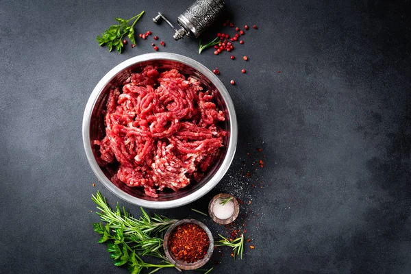 Mince Carne Măcinată Ingrediente Pentru Gătit — Fotografie, imagine de stoc