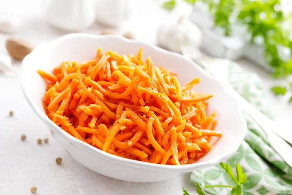 Salad Fresh Raw Carrot Korean Carrot Salad — Stock Photo, Image