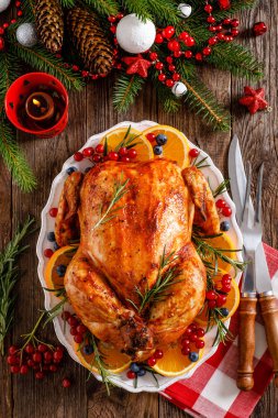Noel hindisi. Geleneksel Noel veya Şükran Günü yemeği