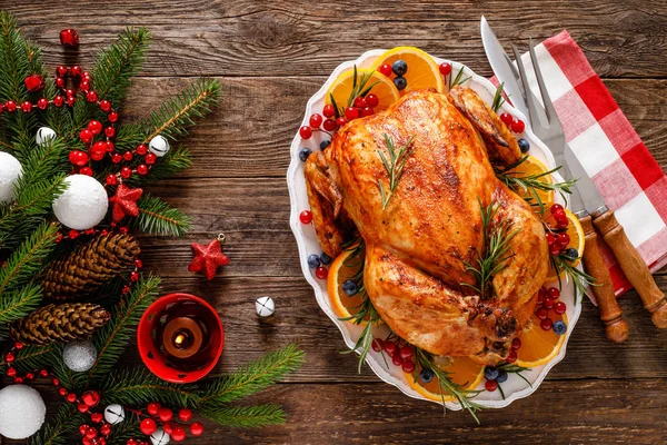 Pavo Navidad Comida Tradicional Para Navidad Acción Gracias — Foto de Stock