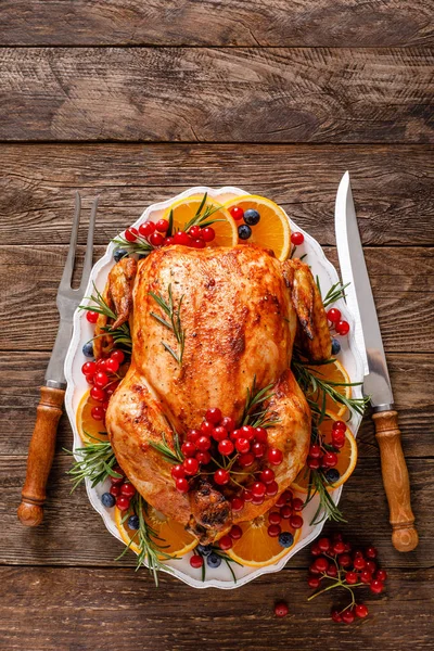 Pavo Navidad Comida Tradicional Para Navidad Acción Gracias — Foto de Stock