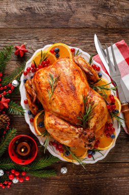 Noel hindisi. Geleneksel Noel veya Şükran Günü yemeği