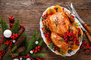 Noel hindisi. Geleneksel Noel veya Şükran Günü yemeği