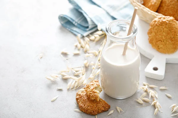 Leite Aveia Bebida Leite Alternativa Vegetariana Deliciosa Saudável Leite Não — Fotografia de Stock