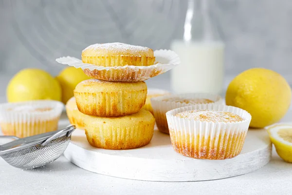 Muffins Citron Sucre Poudre — Photo