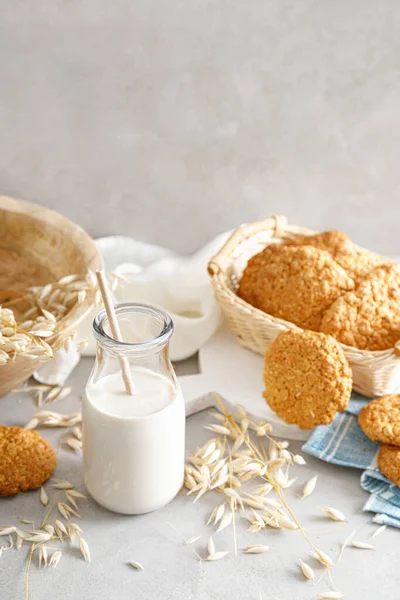 Havremjölk Läcker Och Hälsosam Vegetarisk Alternativ Mjölkdryck Icke Mjölkmjölk — Stockfoto