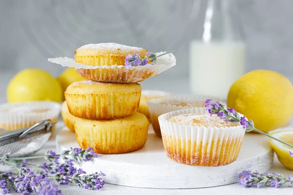 Muffins Citron Sucre Poudre — Photo