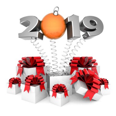 New Year's Eve ve Noel olduğunu en iyi tatil. 3D çizim