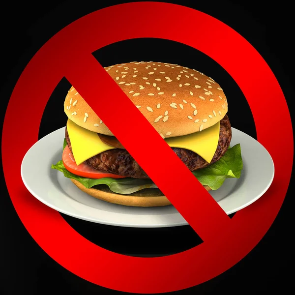 Fast food danger label. Very beautiful 3D illustration